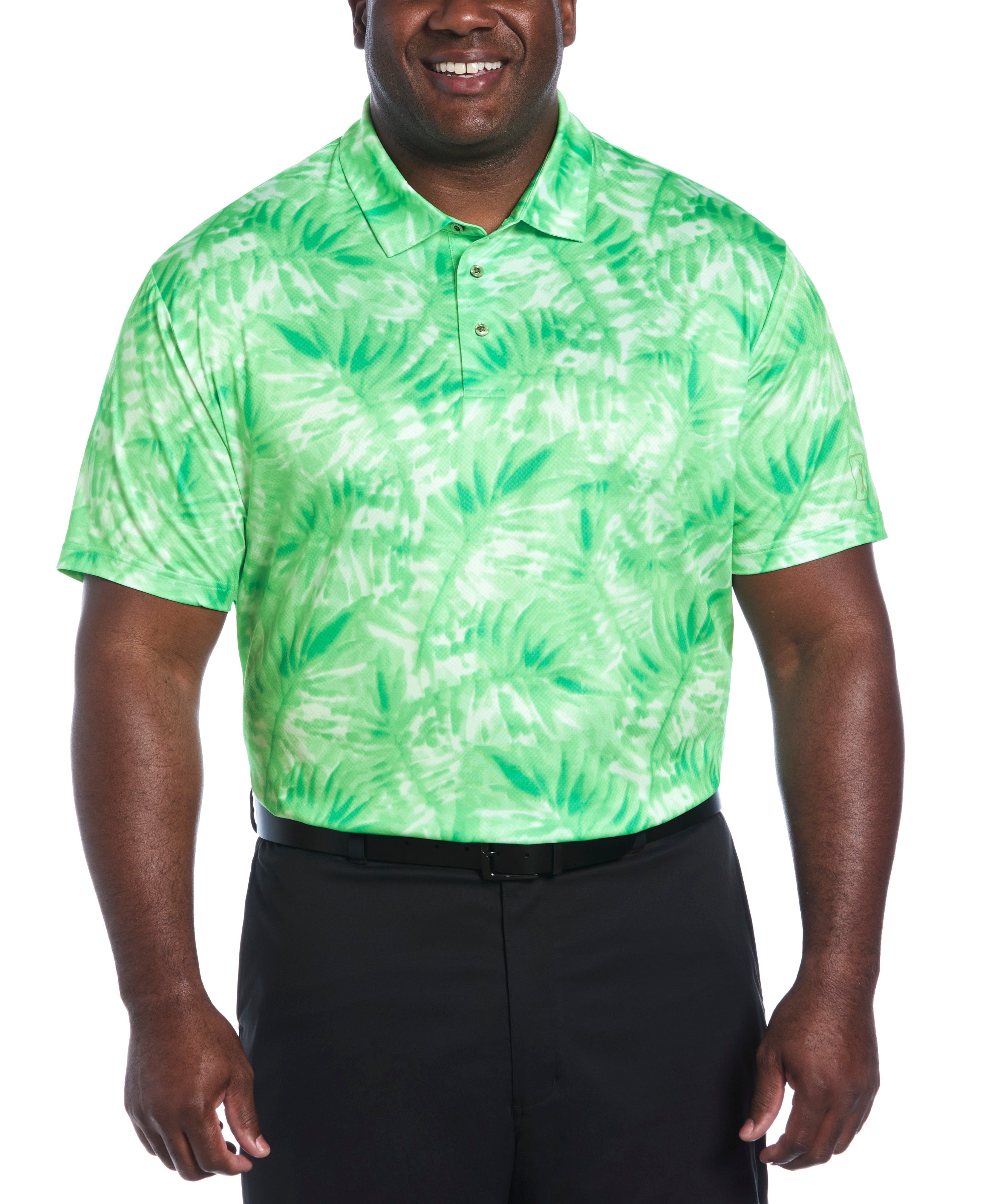 【定価39,600】TROPICAL CLOTH BIG POCKET POLO Big & Tall Tropical Leaf Print Golf Polo – Golf Apparel Shop