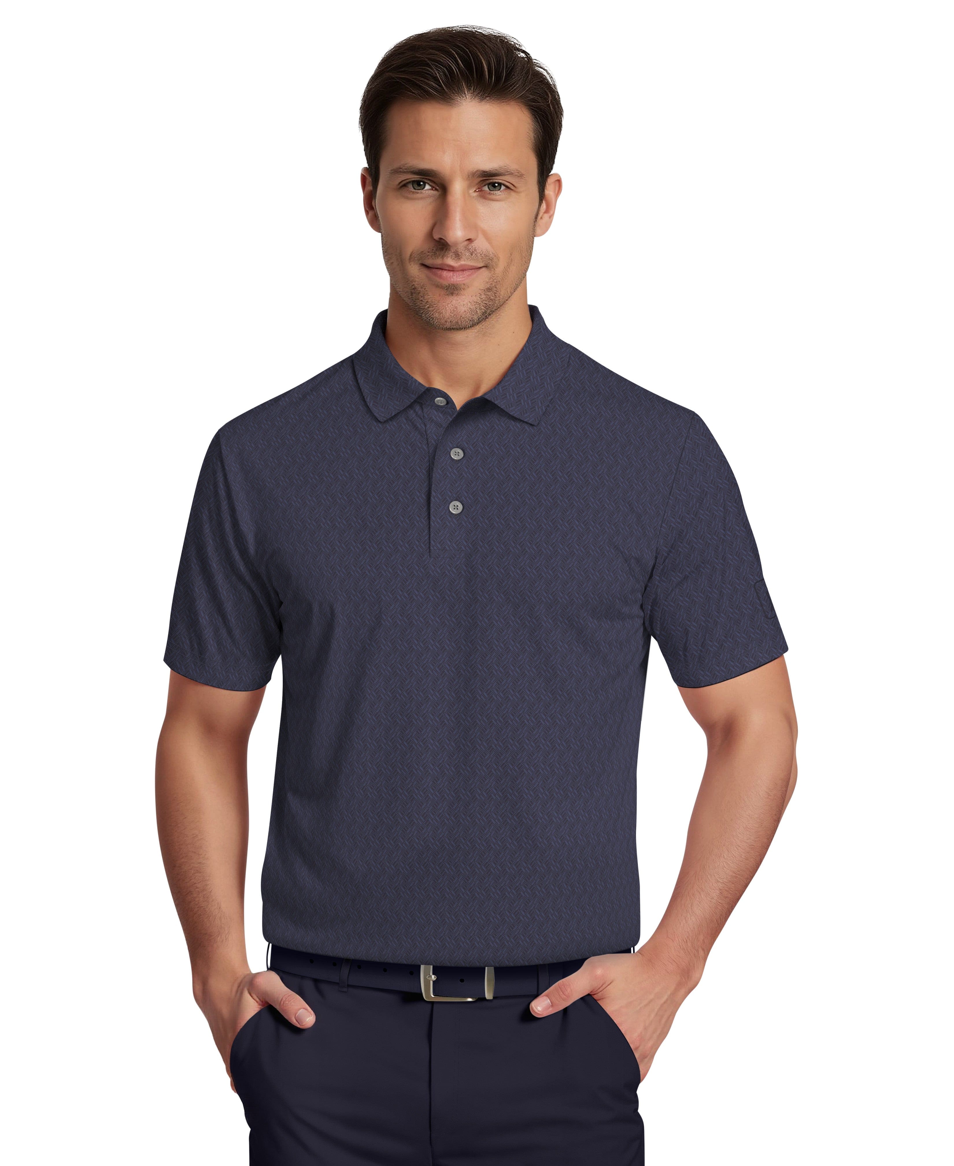 みーと1piu1uguale3 GOLF MESH POLO IV Men's All-Over Micro Jacquard Golf Polo – Golf Apparel Shop