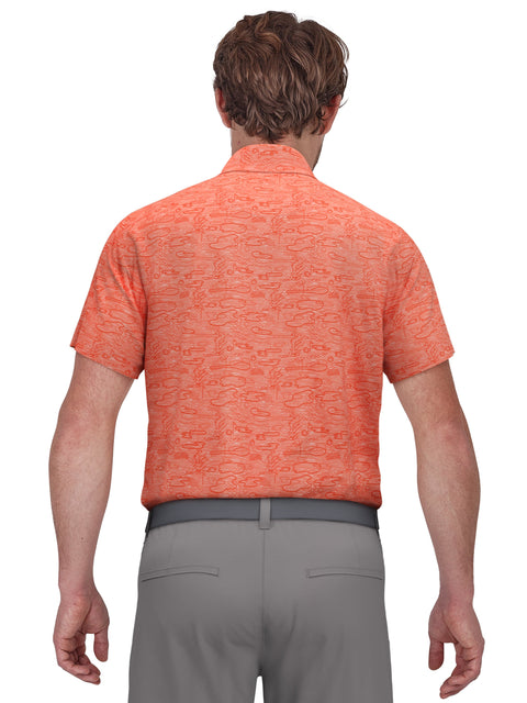 Heather Linear Print Golf Polo (Shell Pink) 