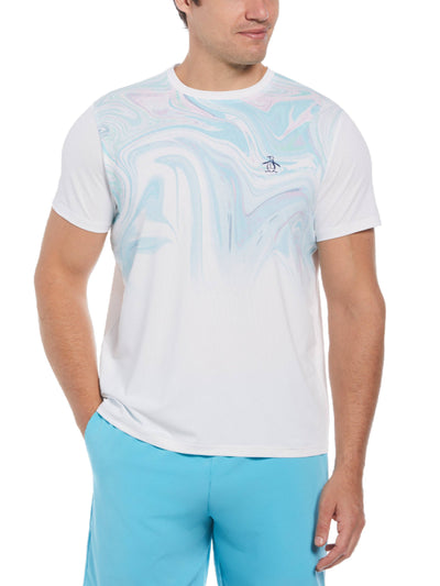 Men's Marble Print Performance Short Sleeve Tennis T-Shirt