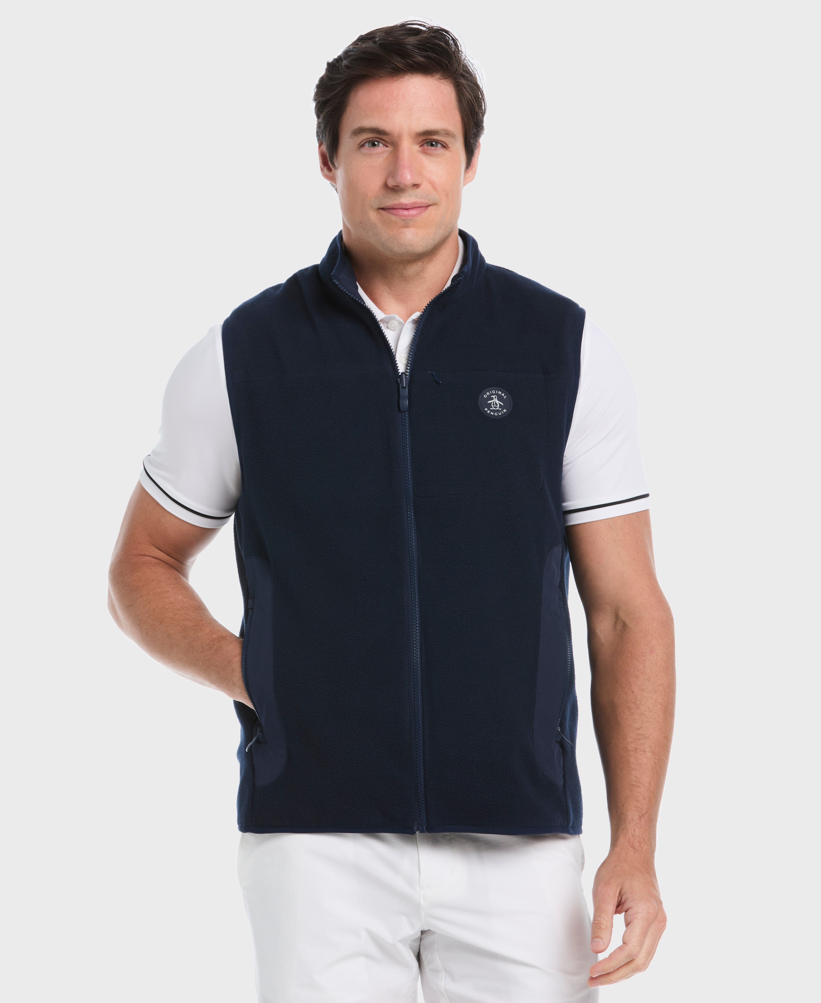 メンズウェア TFW49 REVERSIBLE FLEECE VEST NAVY L Men's Mixed Media Reversible Fleece Vest – Golf Apparel Shop