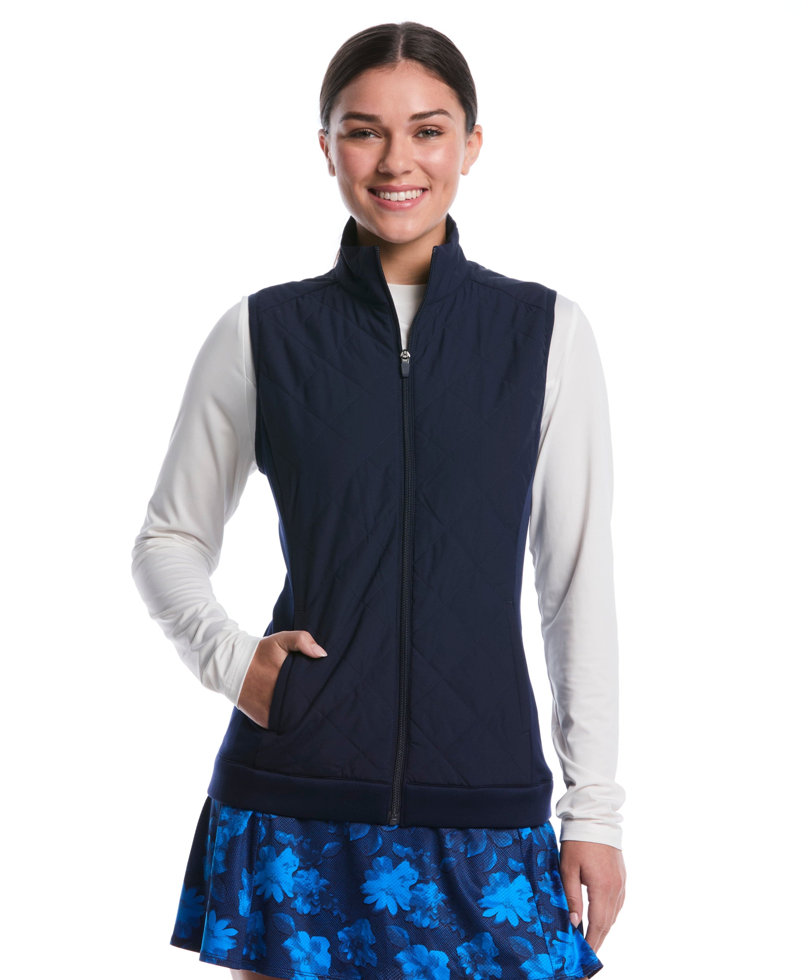 Womens-Puffer-Golf-Vest-Navy-