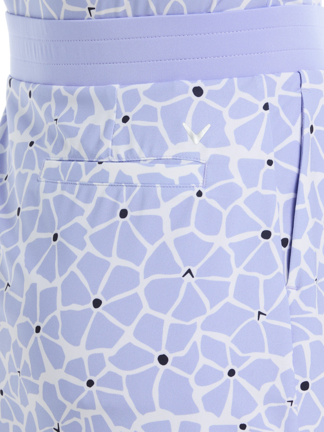 16" Spring Floral Print Color Block Golf Skort