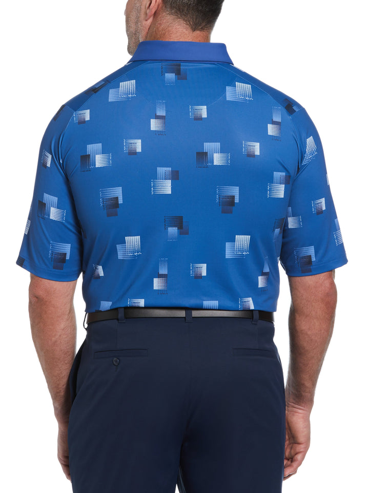 Big & Tall 8 Essential Clubs Print Golf Polo (Galaxy Blue) 