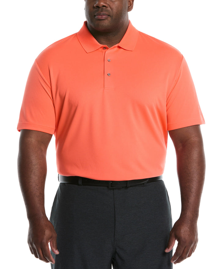 Big & Tall Airflux Solid Mesh Golf Polo (Living Coral) 