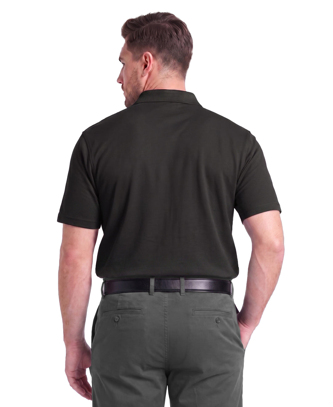 Big & Tall Airflux Solid Mesh Golf Polo (Caviar) 