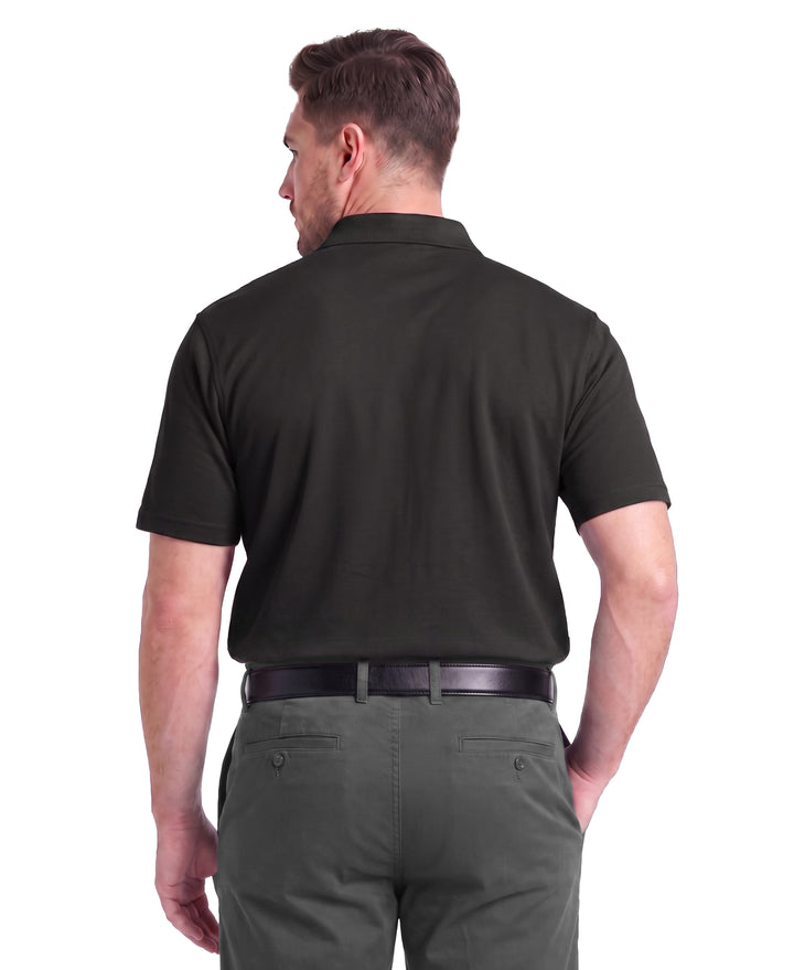 Big & Tall Airflux Solid Mesh Golf Polo (Caviar) 