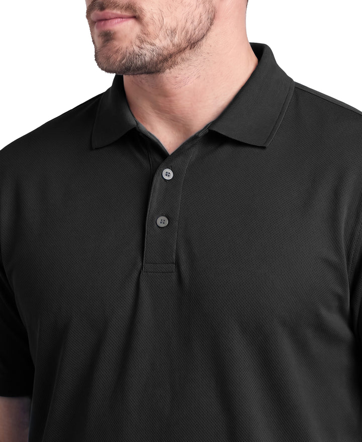 Big & Tall Airflux Solid Mesh Golf Polo (Caviar) 