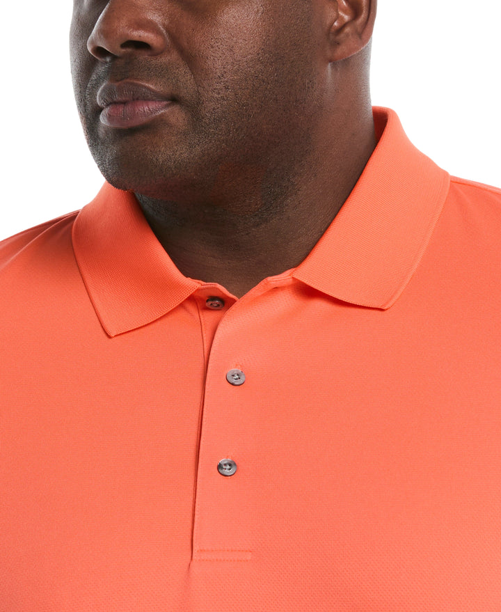 Big & Tall Airflux Solid Mesh Golf Polo (Living Coral) 