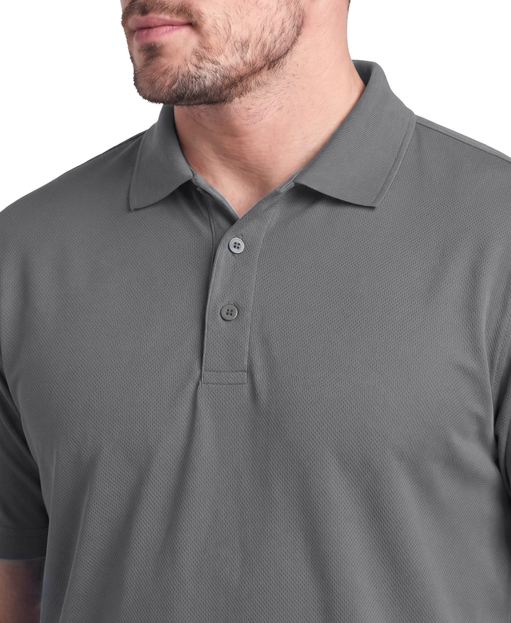 Big & Tall Airflux Solid Mesh Golf Polo (Asphalt) 