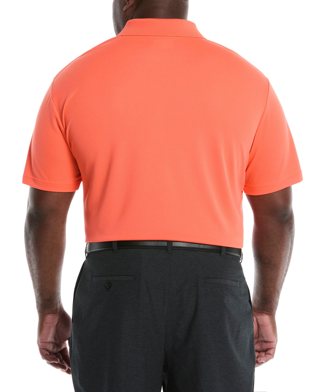 Big & Tall Airflux Solid Mesh Golf Polo (Living Coral) 