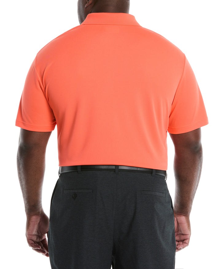 Big & Tall Airflux Solid Mesh Golf Polo (Living Coral) 