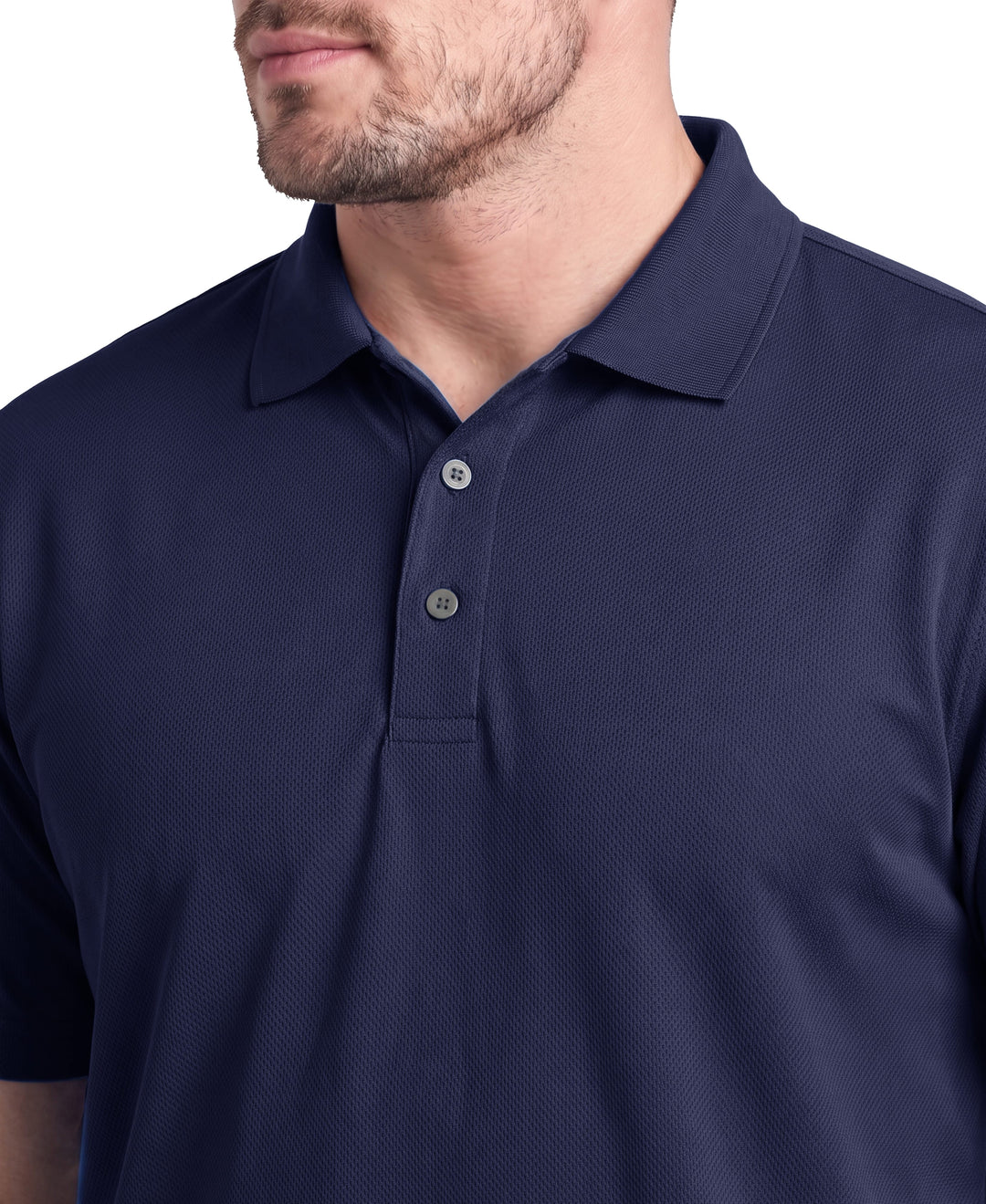 Big & Tall Airflux Solid Mesh Golf Polo (True Navy) 