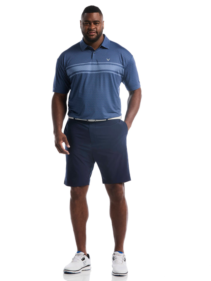 Big & Tall Engineered Blocked Geo Print Polo