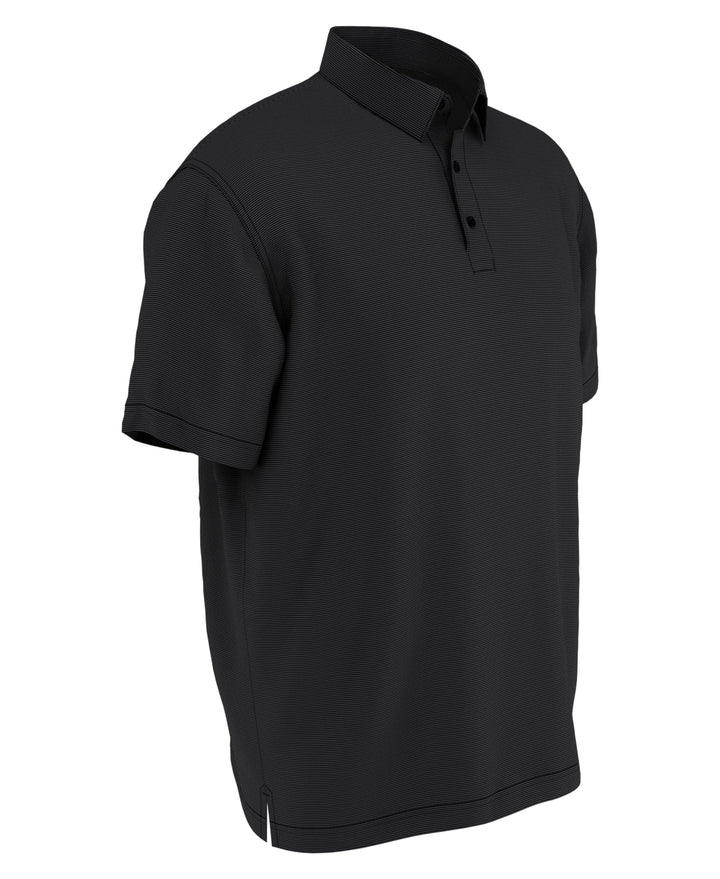 Big & Tall Fine Line Stripe Polo (Caviar) 