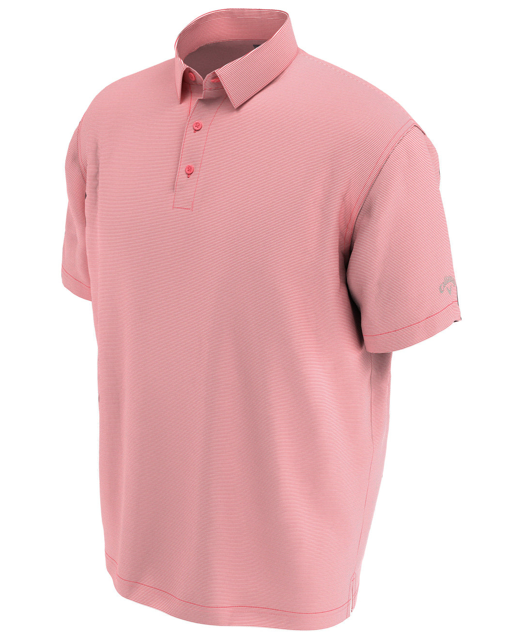 Big & Tall Fine Line Stripe Polo (Sunkist Coral) 