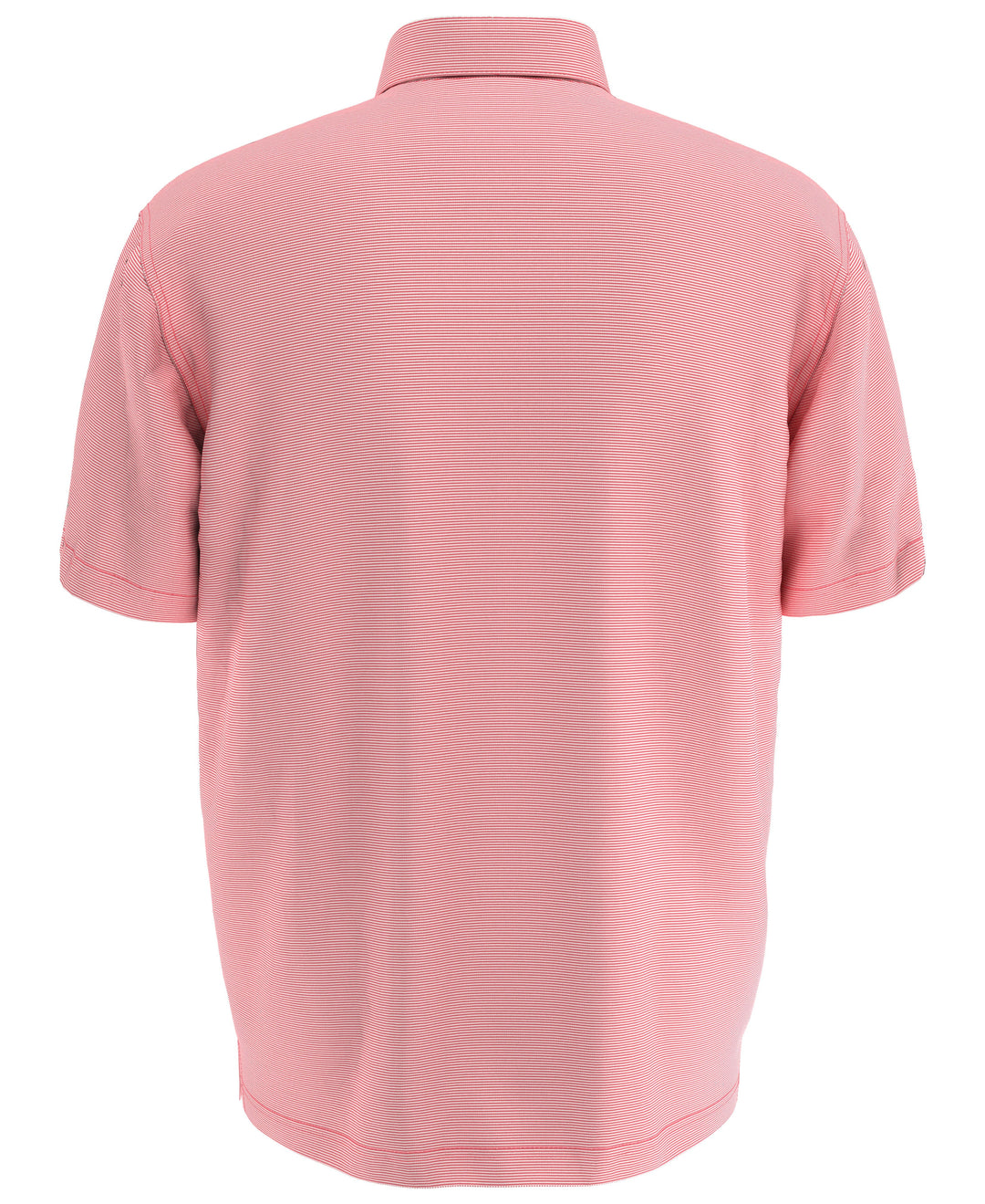 Big & Tall Fine Line Stripe Polo (Sunkist Coral) 