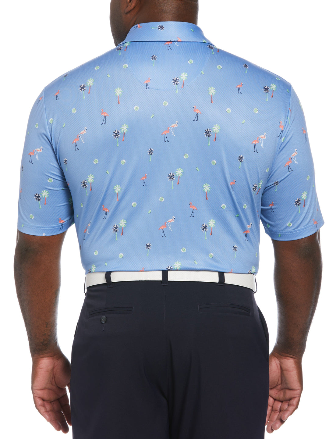 Flamingo Print Golf Polo (Della Robbia Bl) 