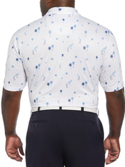 Flamingo Print Golf Polo (Bright White) 