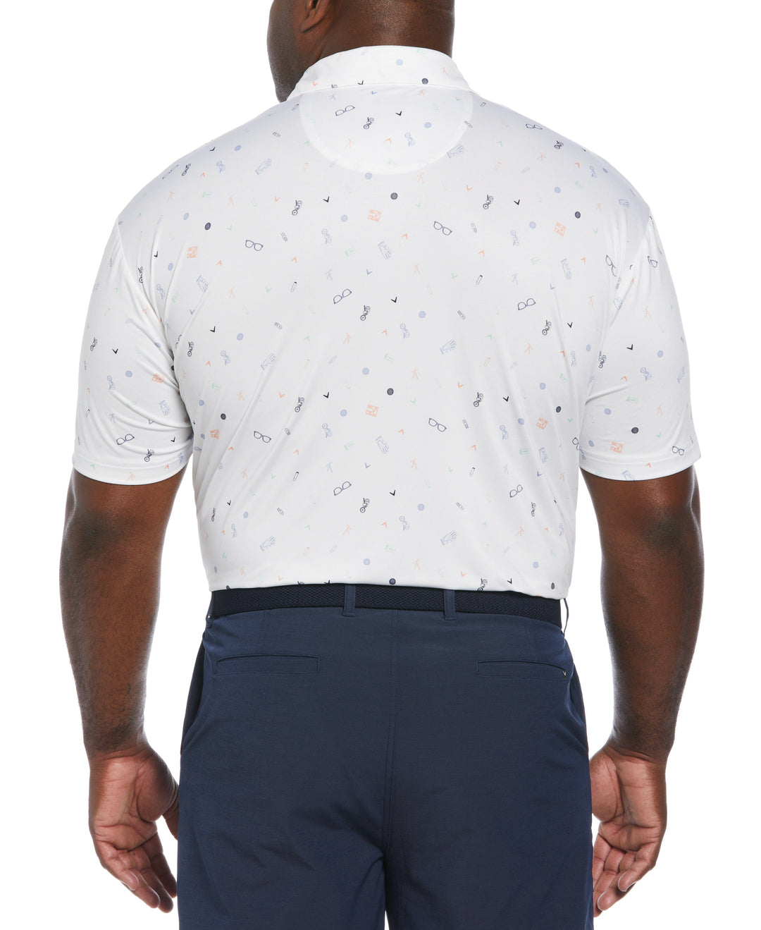 Big & Tall Golf Bag Essentials Print Golf Polo (Bright White) 