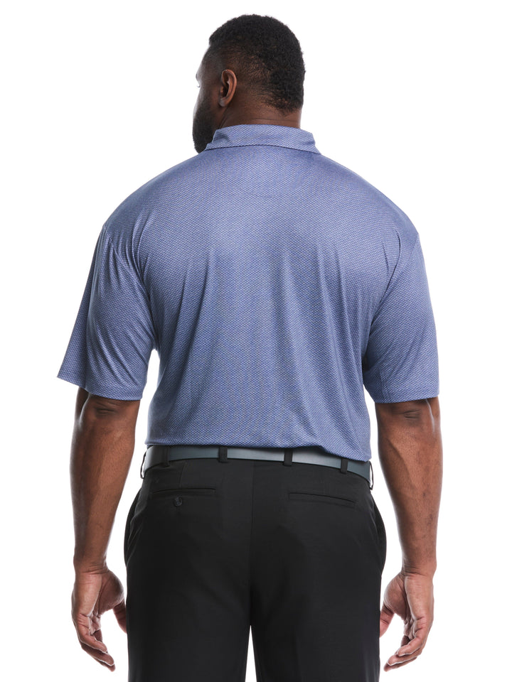 Big & Tall Heather Geo Print Golf Polo