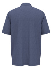 Big & Tall Heather Geo Print Golf Polo (Peacoat) 