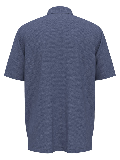 Big & Tall Heather Geo Print Golf Polo (Peacoat) 