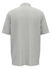 Big & Tall Heather Geo Print Golf Polo (Bright White) 