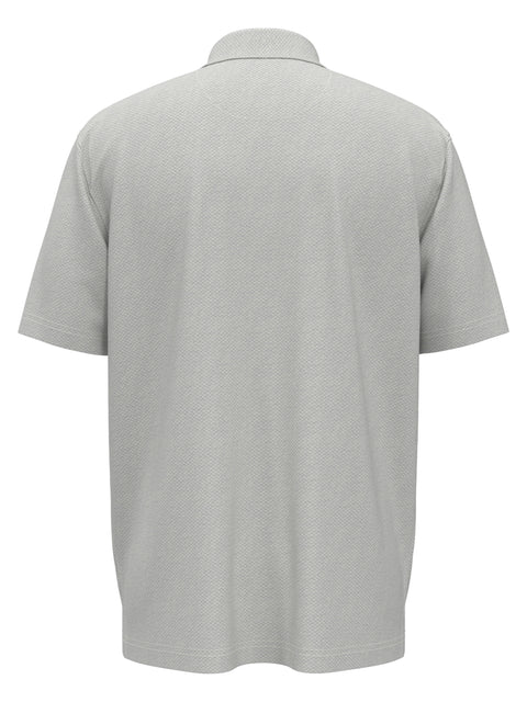 Big & Tall Heather Geo Print Golf Polo (Bright White) 