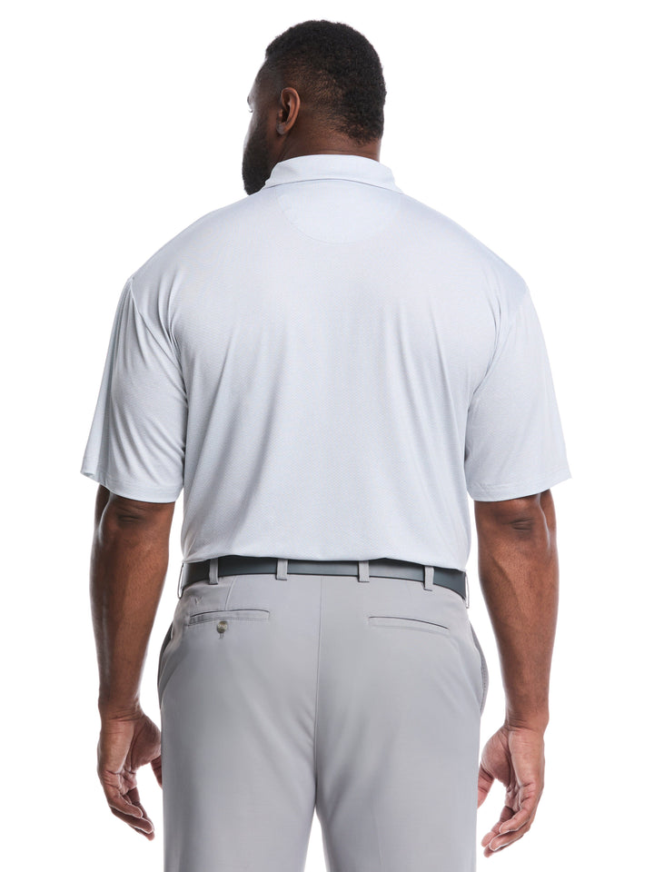 Big & Tall Heather Geo Print Golf Polo