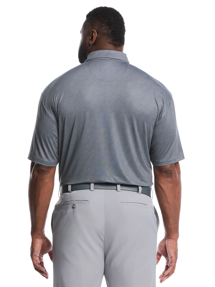Big & Tall Heather Geo Print Golf Polo