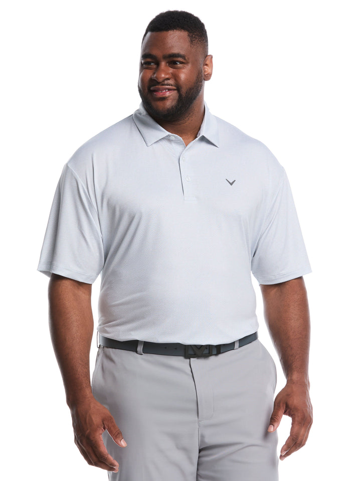 Big & Tall Heather Geo Print Golf Polo