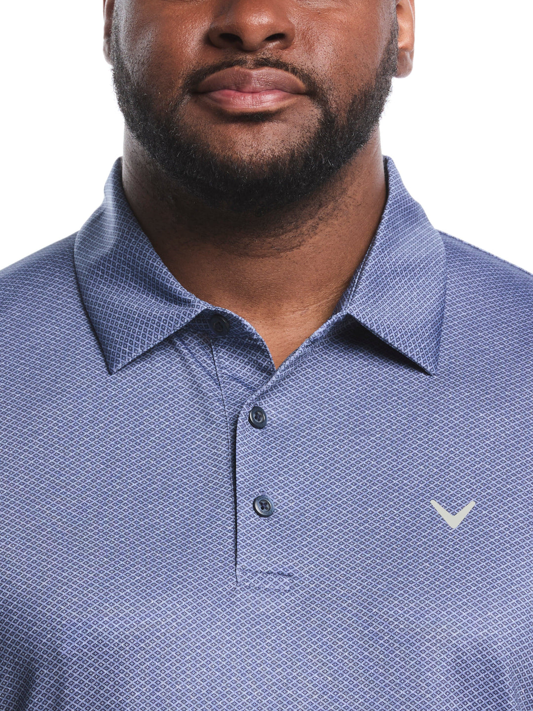Big & Tall Heather Geo Print Golf Polo