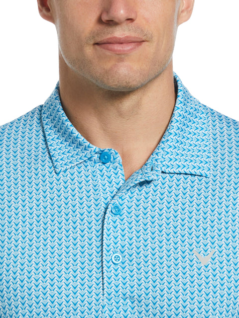 Big & Tall Herringbone Print Polo