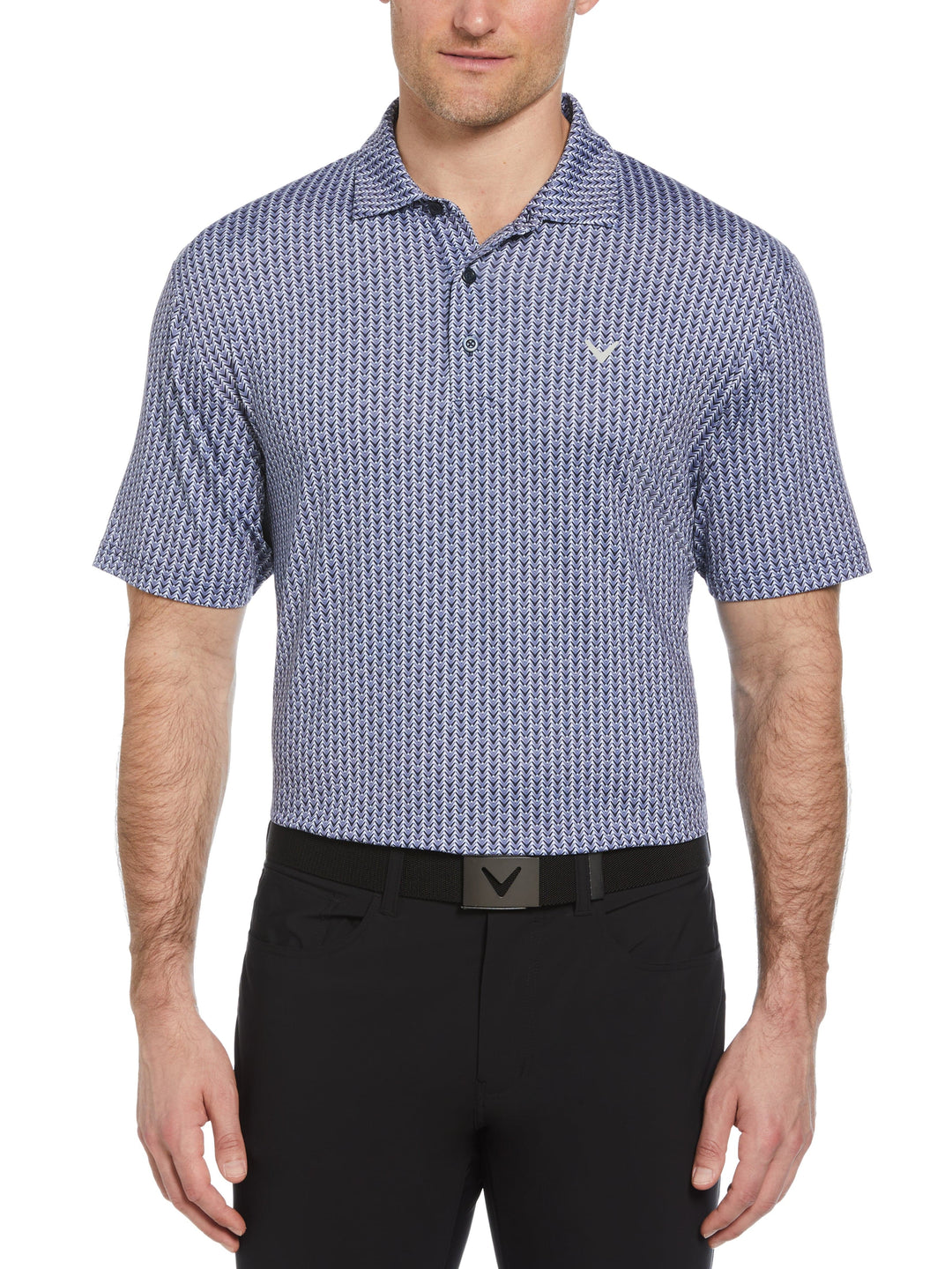 Big & Tall Herringbone Print Polo