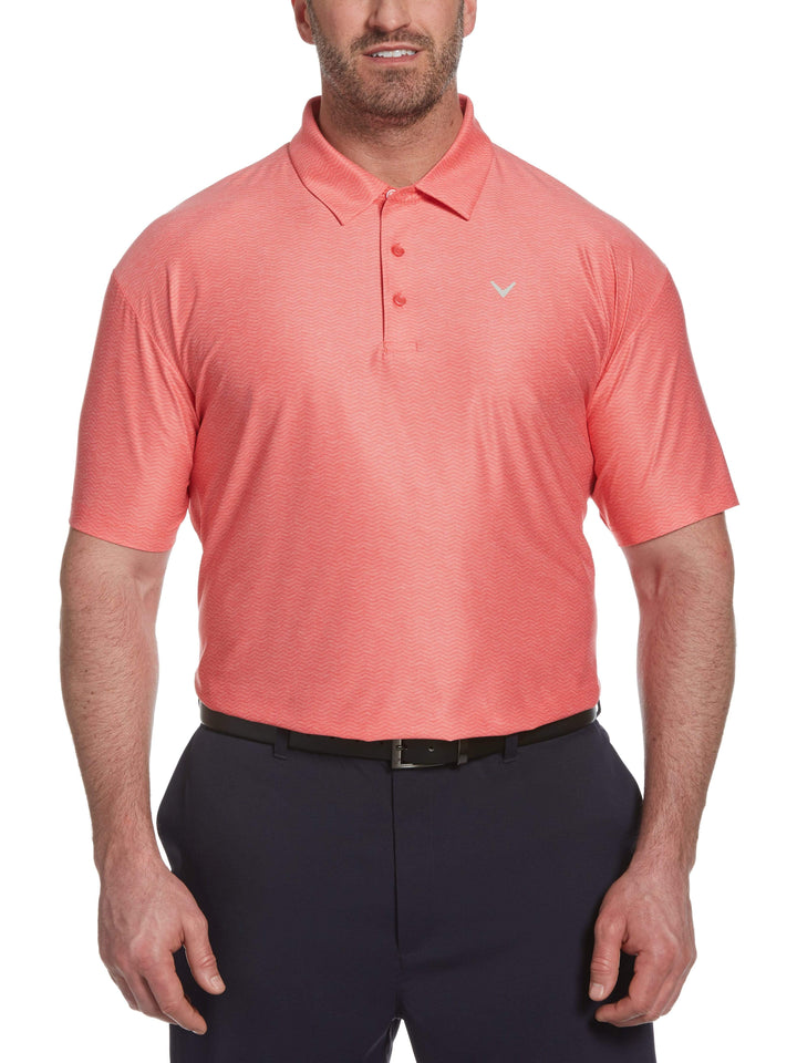 Big & Tall Jaspe Geometric Print Polo