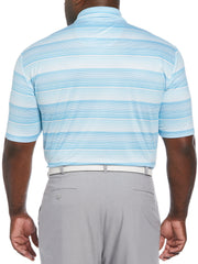 Linear Energy Print Golf Polo (Cyan Blue) 