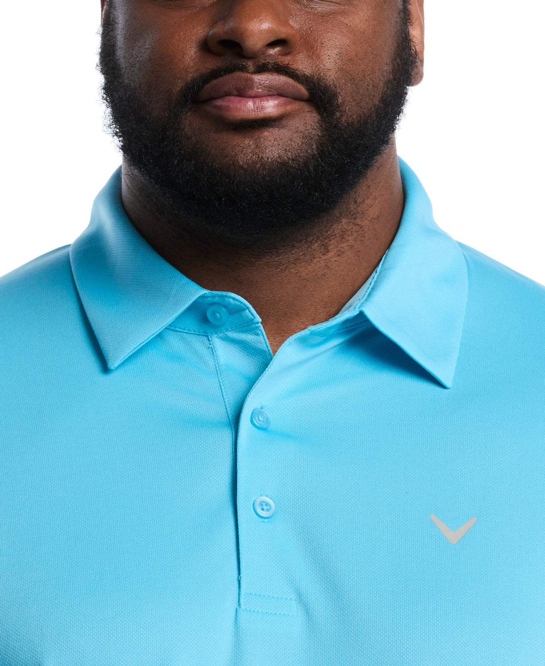 Big & Tall Micro Hex Golf Polo (Blue Grotto) 