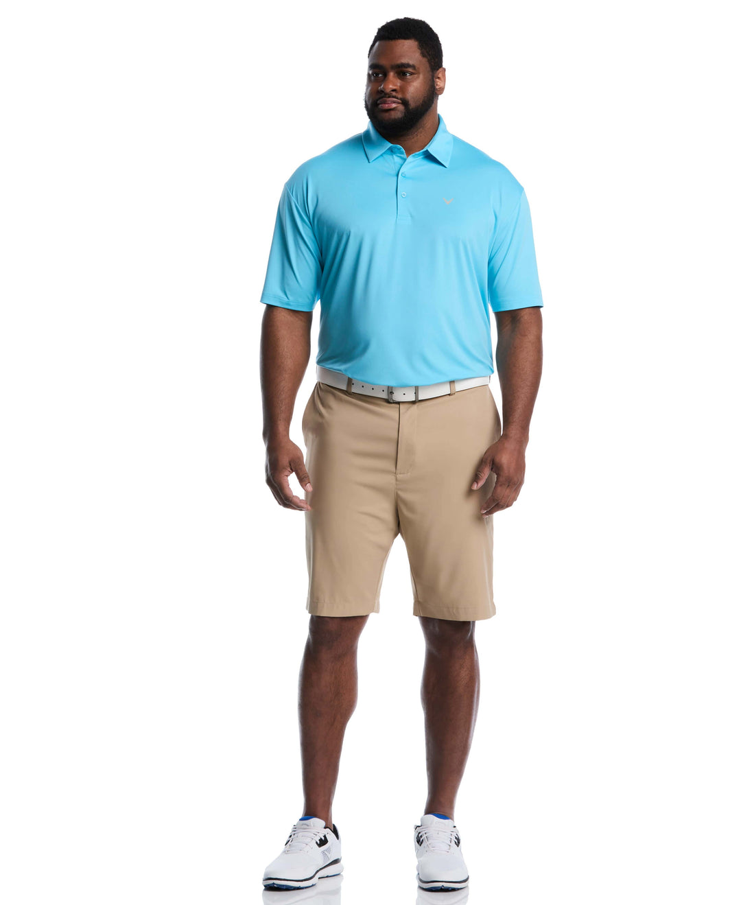 Big & Tall Micro Hex Golf Polo (Blue Grotto) 