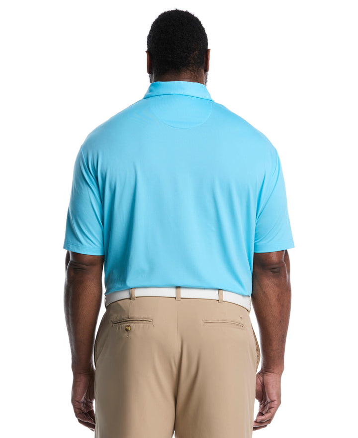 Big & Tall Micro Hex Golf Polo (Blue Grotto) 