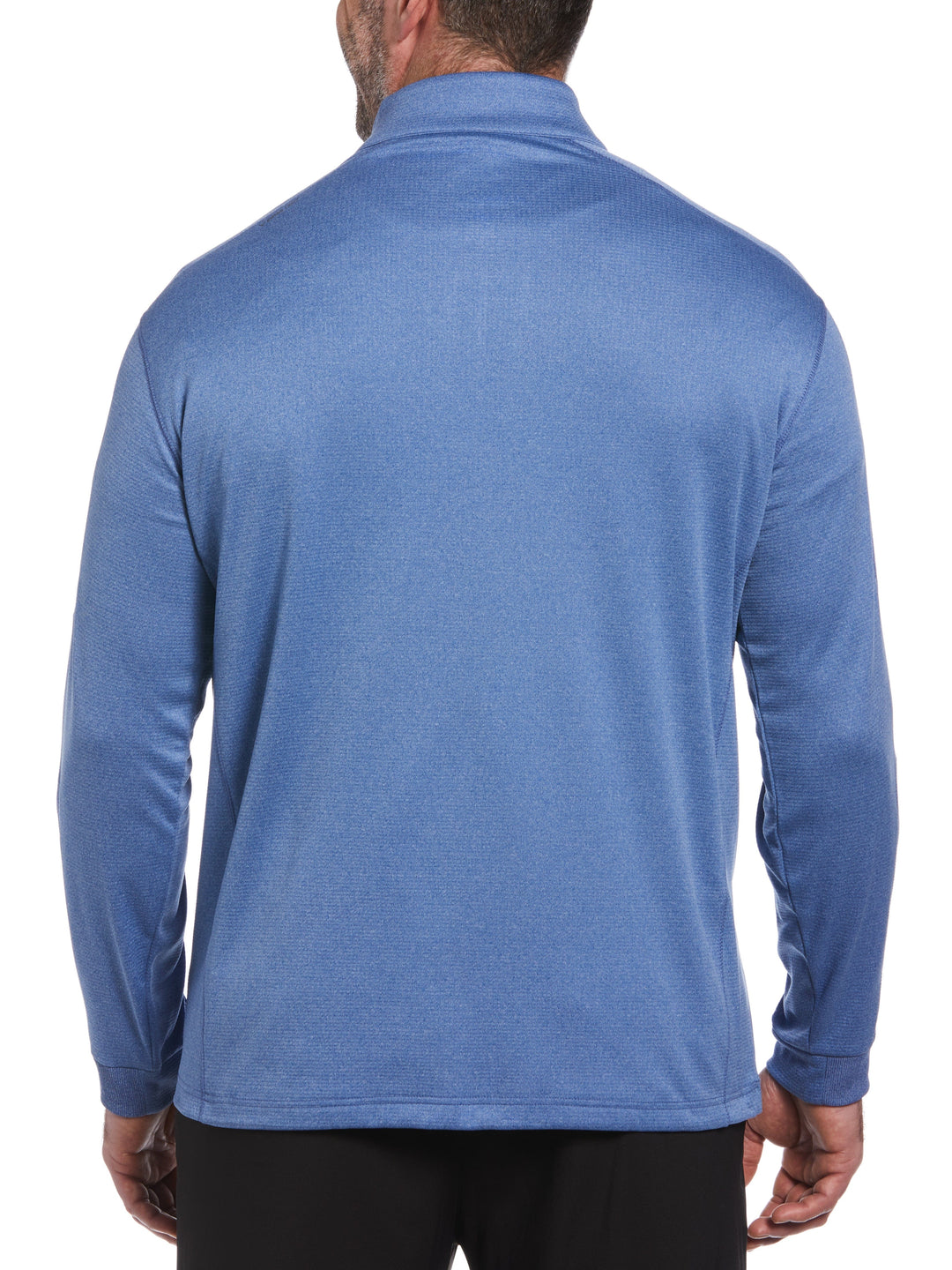 Big & Tall Midweight Waffle Knit Fleece 1/4 Zip Golf Sweater (Light Moody Bl Heathr) 