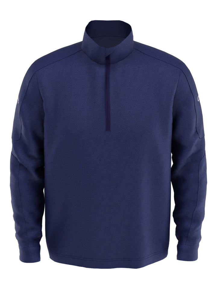 Big & Tall Midweight Waffle Knit Fleece Quarter Zip Golf Sweater