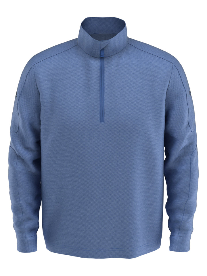 Big & Tall Midweight Waffle Knit Fleece Quarter Zip Golf Sweater