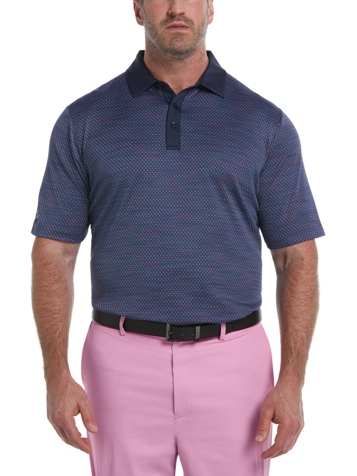 Oxford Jacquard Geo Print Big & Tall Golf Polo (Peacoat) 