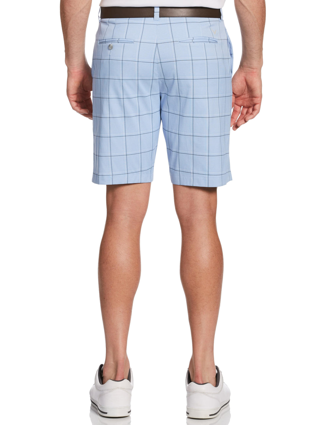Big & Tall Plaid Stretch Short (Cornflower Blue) 