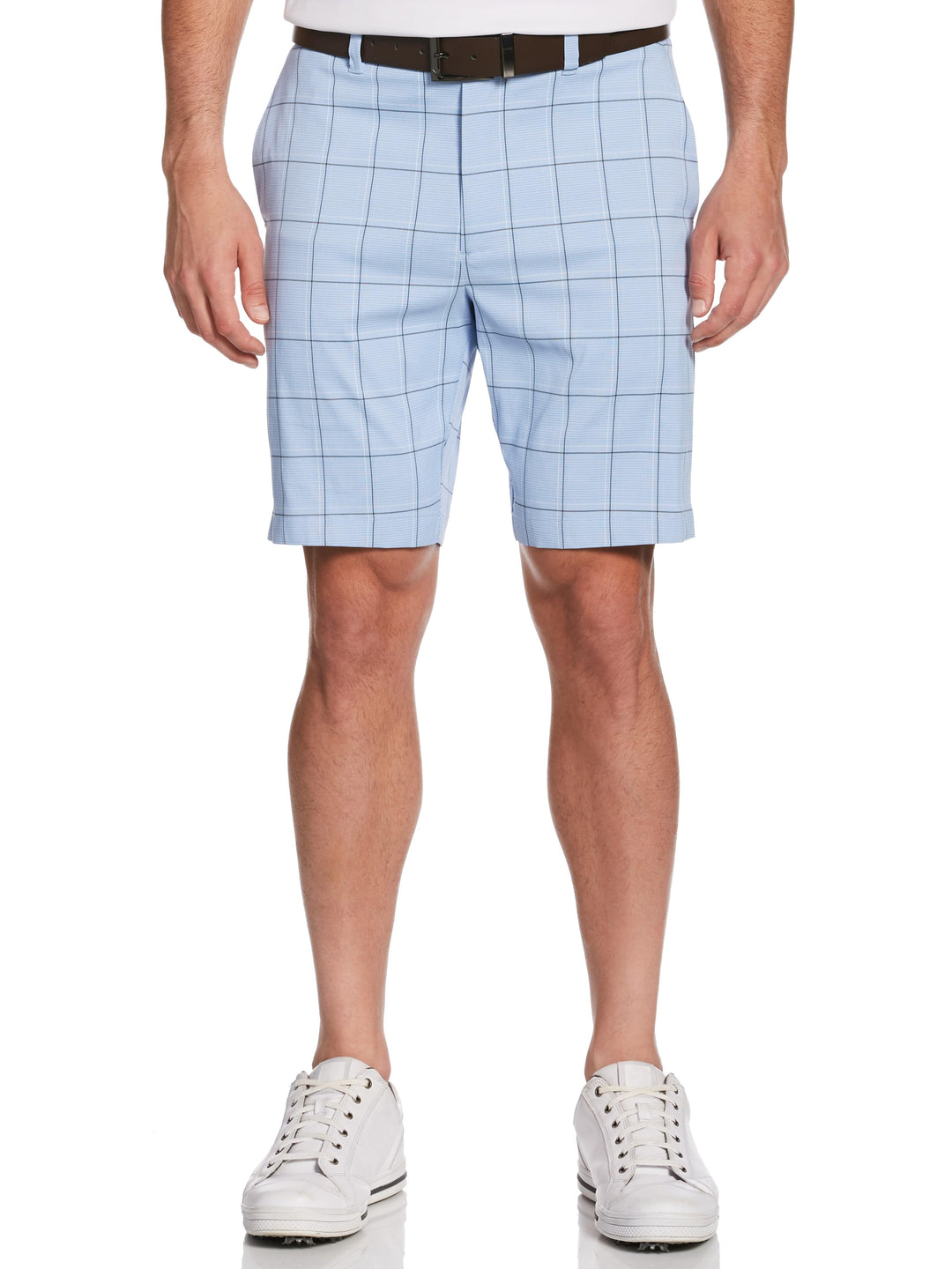 Big & Tall Plaid Stretch Short (Cornflower Blue) 