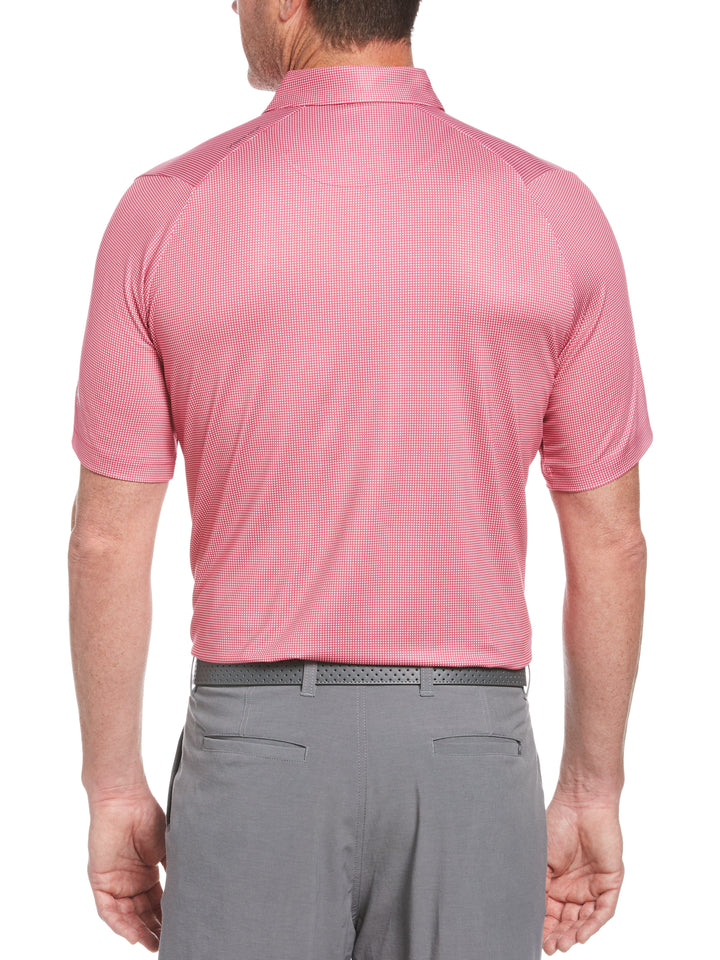 Big & Tall Printed Gingham Swing Tech Polo (Lilac Rose) 