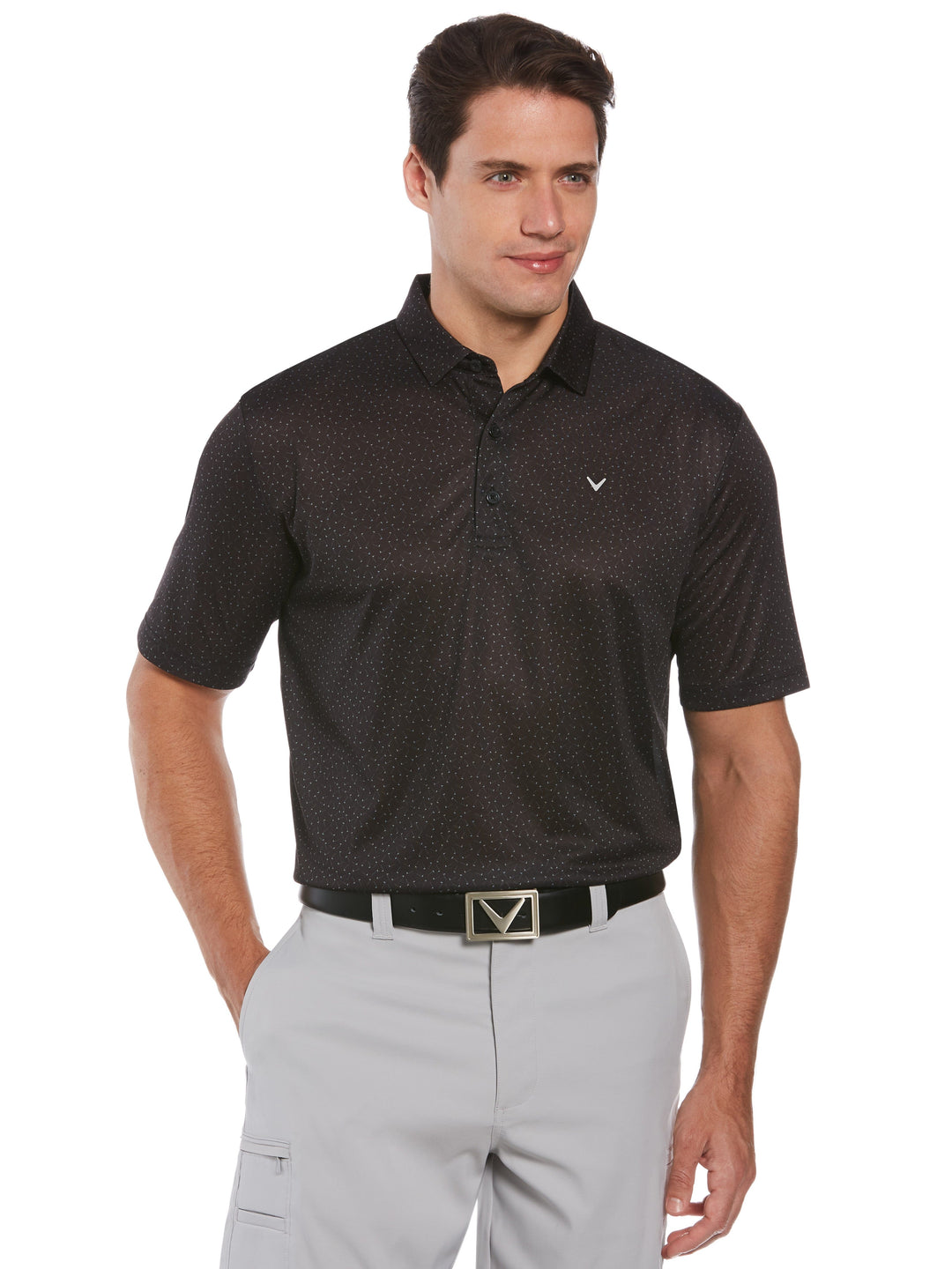 Big & Tall Printed Polo (Caviar) 