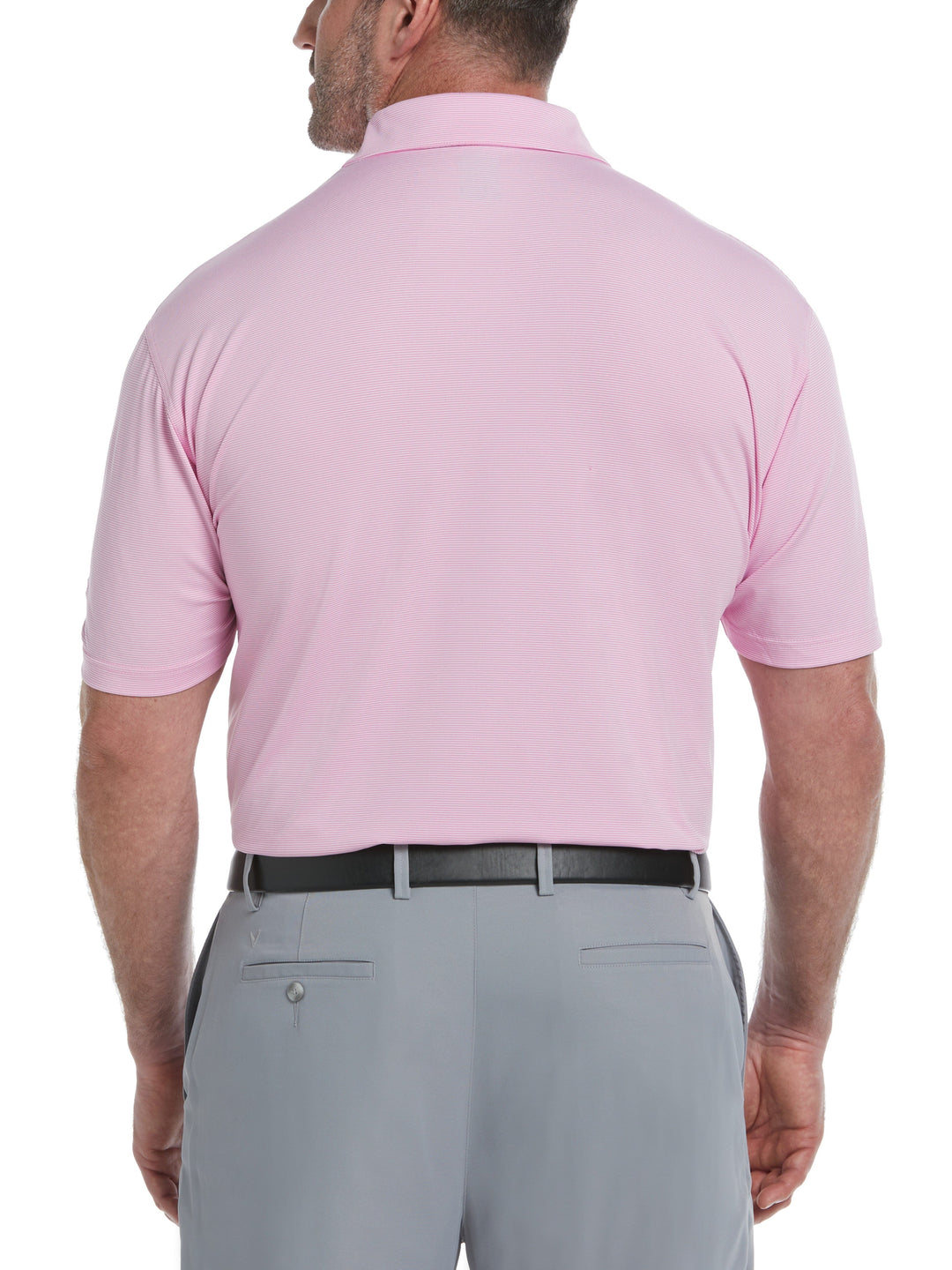 Big & Tall Pro Spin Fine Line Golf Polo (Pink Sunset) 