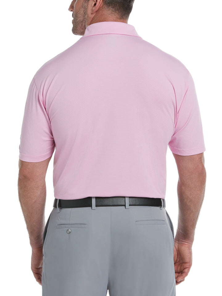 Big & Tall Pro Spin Fine Line Golf Polo (Pink Sunset) 